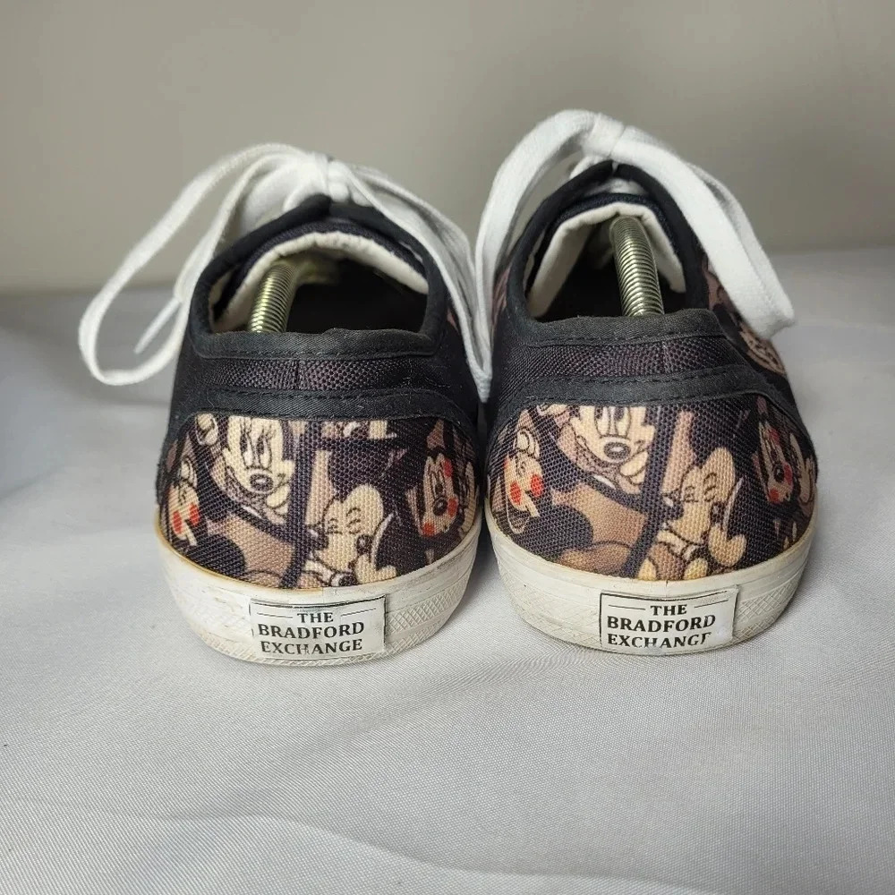 The Bradford Exchange Black Canvas Sneakers with White Soles and Laces - Picture 3 of 9